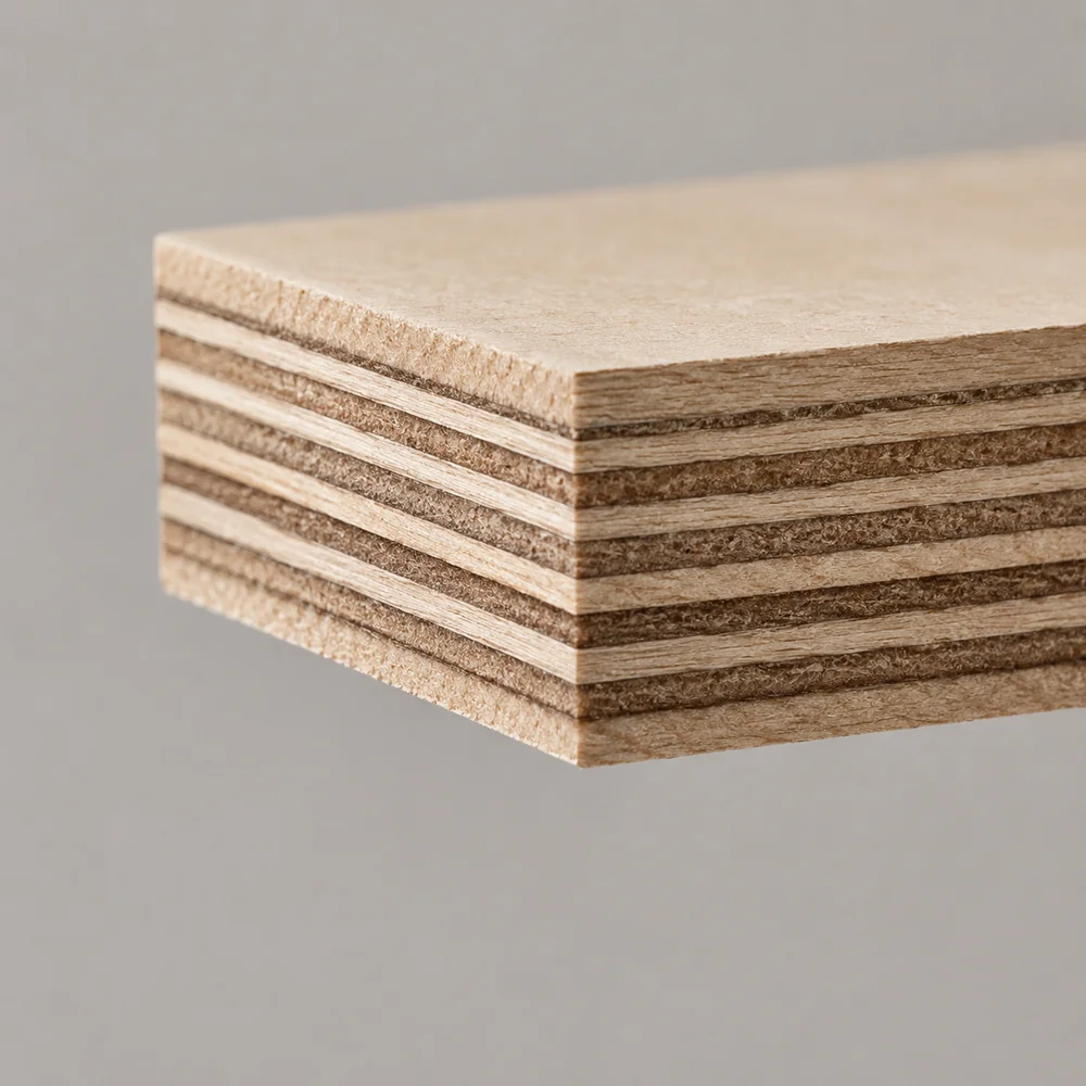 CARB P2 plywood cross-section macro