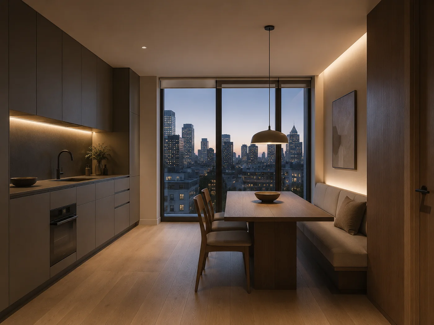 Modern apartment custom cabinetry