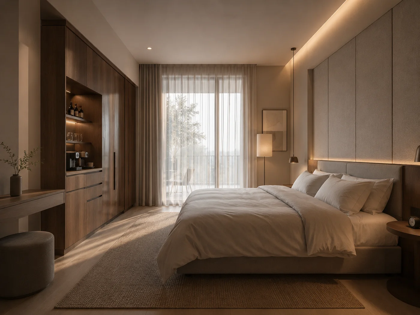 Boutique hotel suite custom millwork