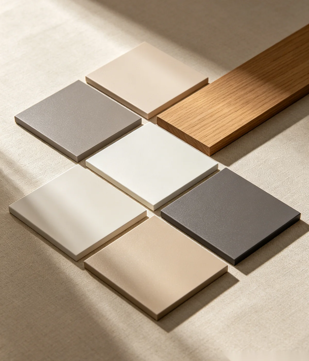 PET matte finish cabinet material board flat lay