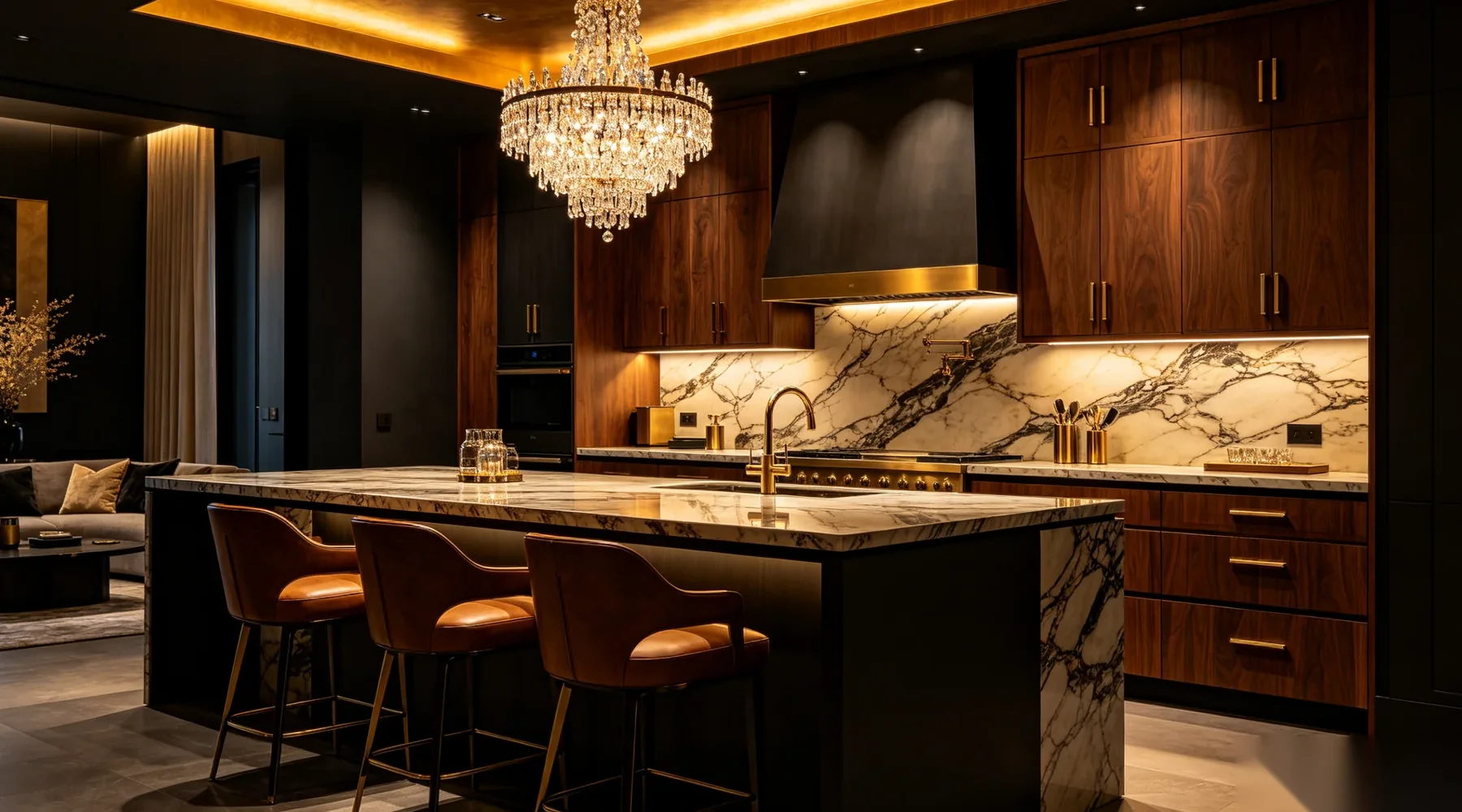 Luxury kitchen cabinets with premium finishes and designer details