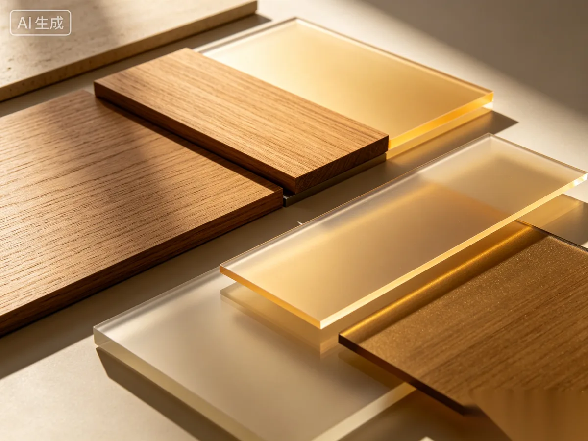 Cabinetry materials and finish samples